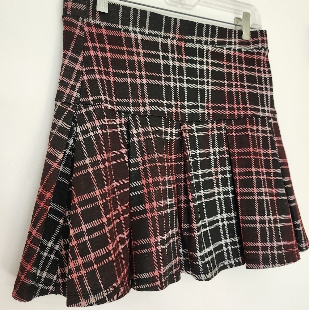 Y2K Hesperus Brown Plaid Pleated Mini Skirt Size Large